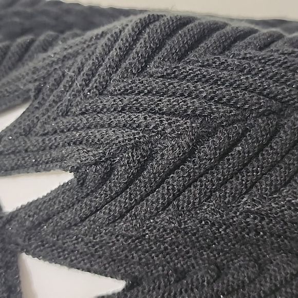 Lane Bryant Black Metallic Thread Short Sleeve Sparkly Sweater Size 14/16 - Picture 10 of 14